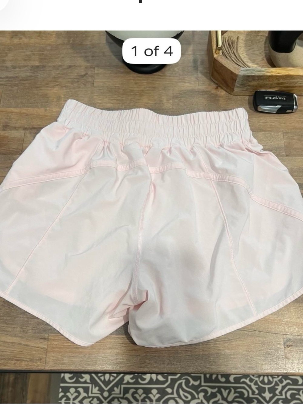 lululemon Track That short 5” SZ 8 Light Pink *NO LINER* cut liner out